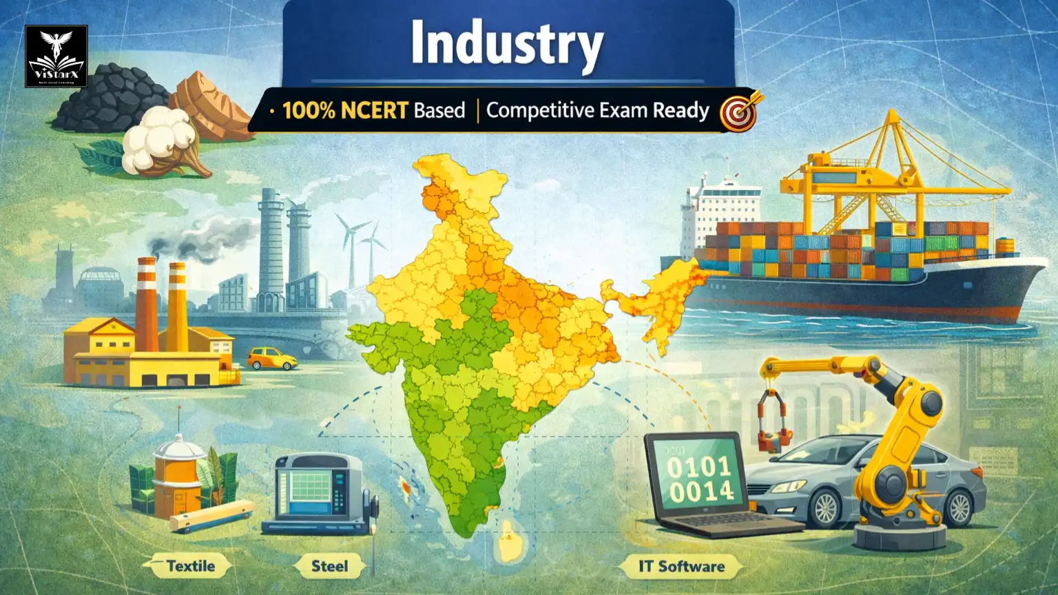 NCERT भूगोल | कक्षा 8 | उद्योग (Complete Course) | ViStarX