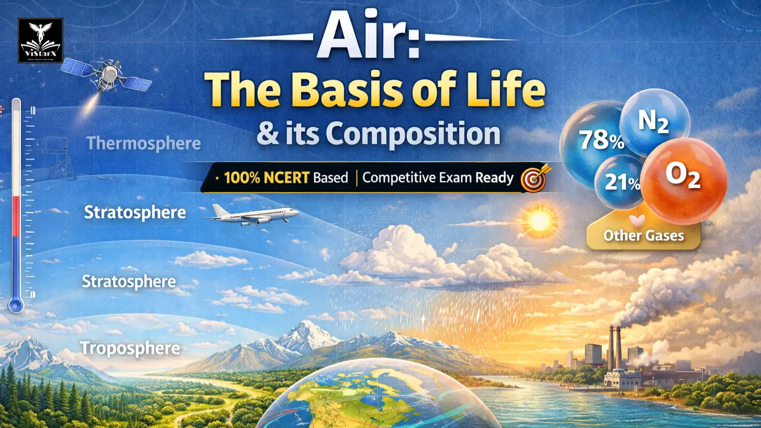 NCERT भूगोल | कक्षा 7 | वायु: जीवन का आधार और उसकी संरचना (Complete Course) | ViStarX