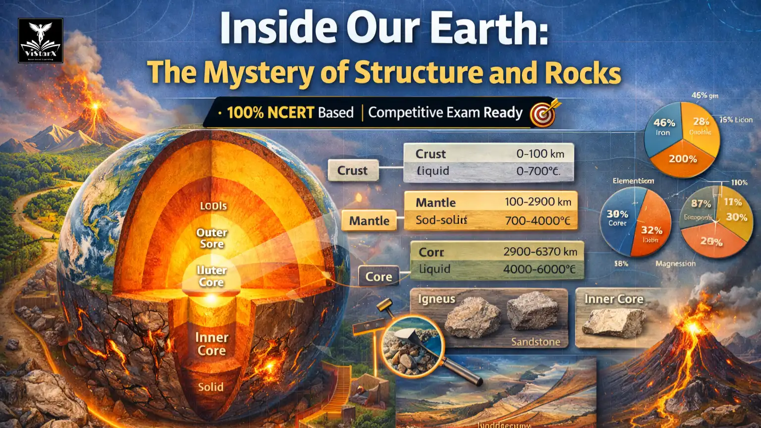 NCERT भूगोल | कक्षा 7 | हमारी पृथ्वी के अंदर: संरचना और शैलों का रहस्य (Complete Course) | ViStarX