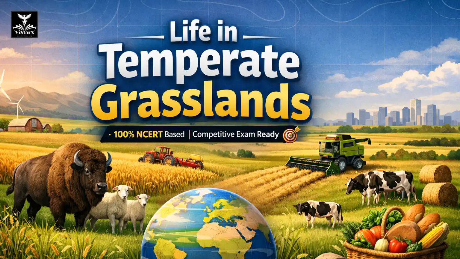 NCERT भूगोल | कक्षा 7 | शीतोष्ण घासस्थलों में जीवन (Complete Course) | ViStarX